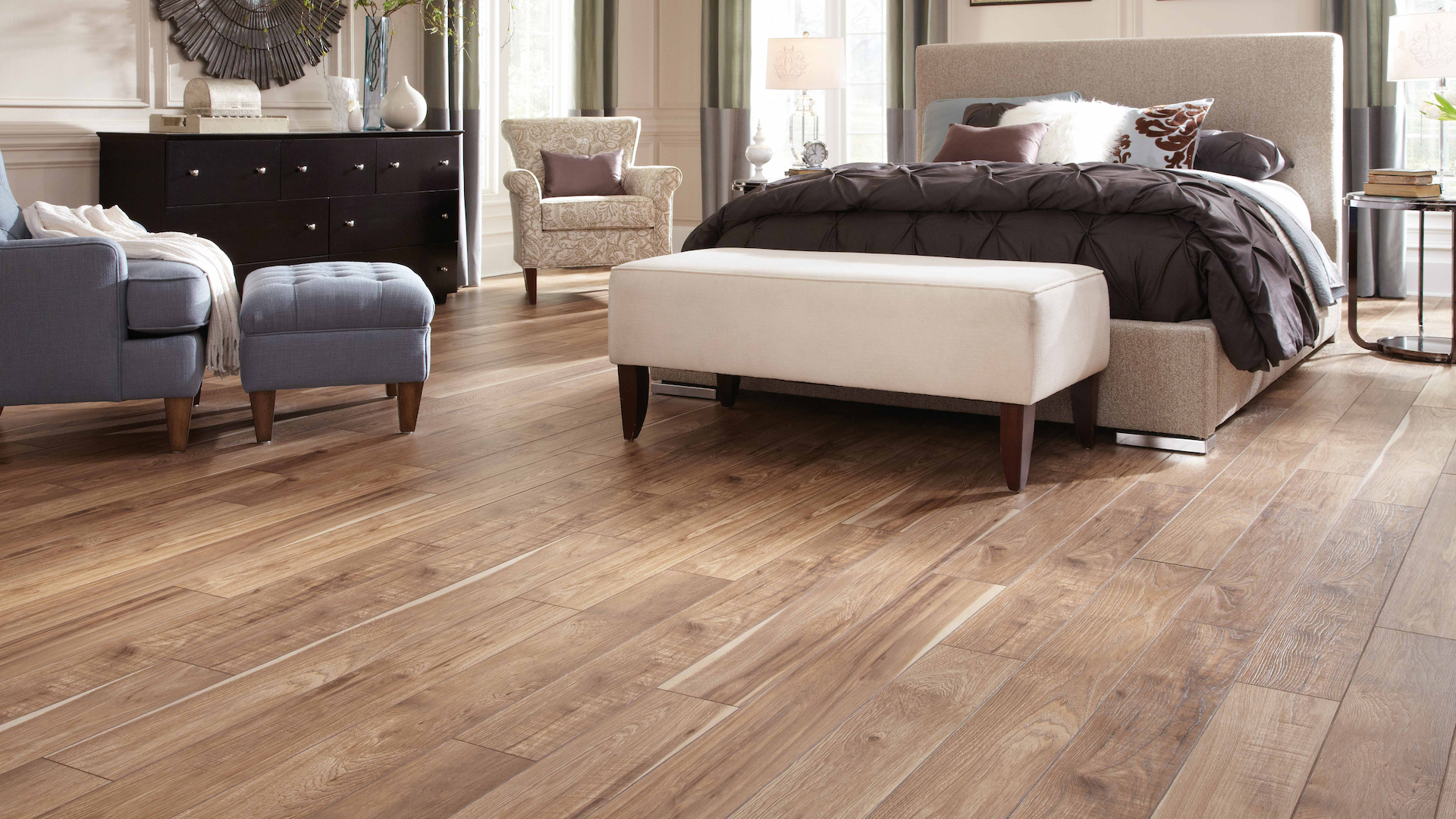 laminate flooring in a bedroom